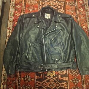 Black Leather Biker Jacket - Classic Motorcycle Style